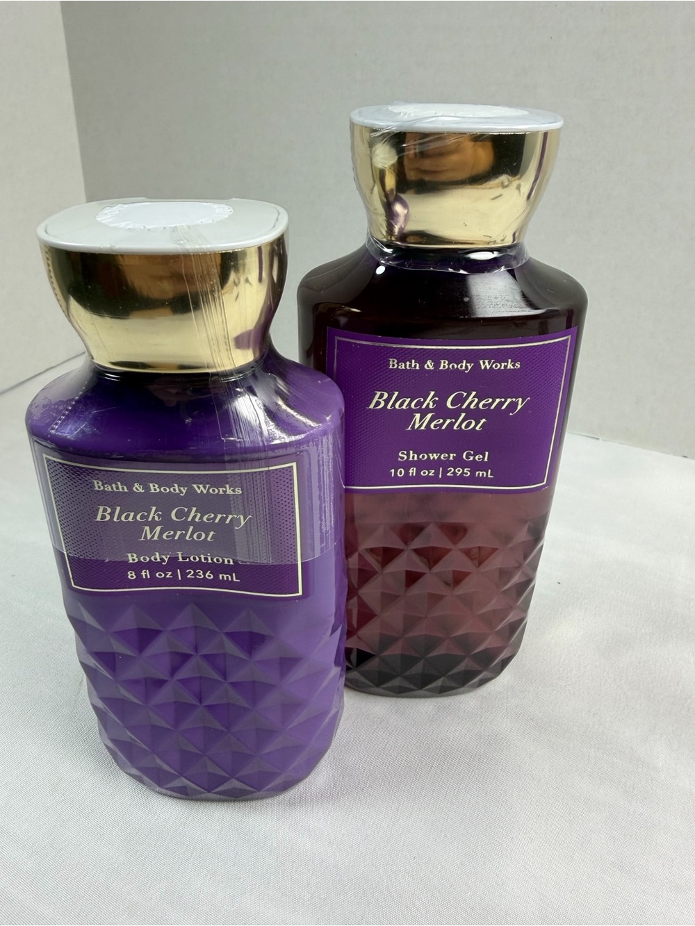 Bath & Body Works Black Cherry Merlot Body Lotion & Shower Gel - Purple